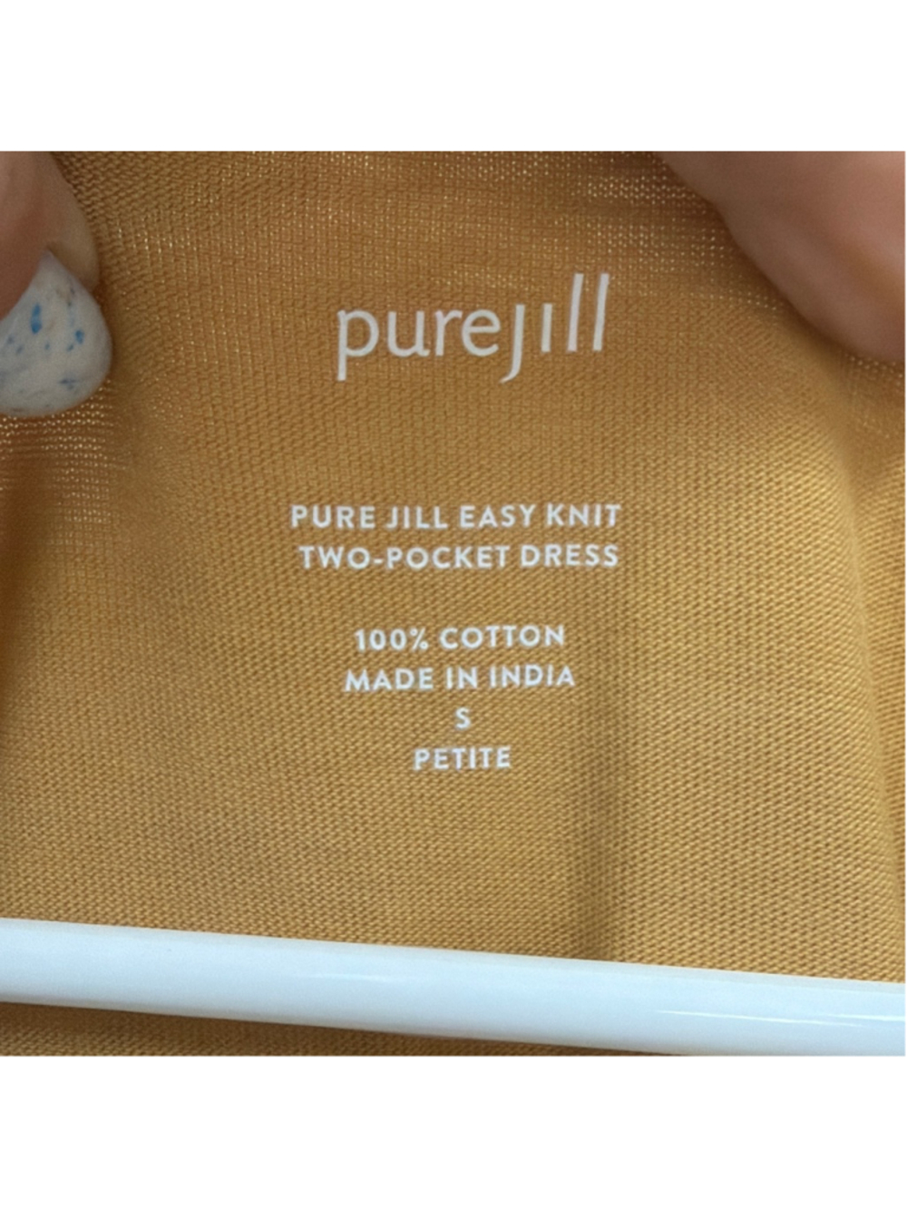 PureJill Easy Knit 2 Pocket Mustard Yellow Dress Sz Small! - Picture 4 of 6